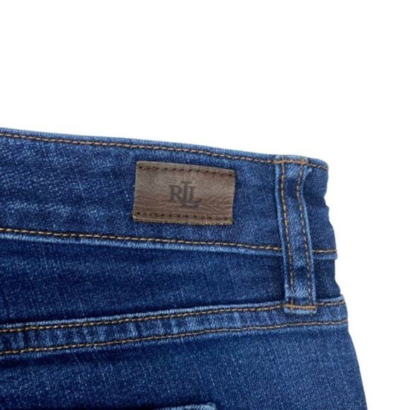 Lauren ralph Lauren Blue Medium Wash Modern Straight Curvy Denim Jeans US 14 - Picture 8 of 12